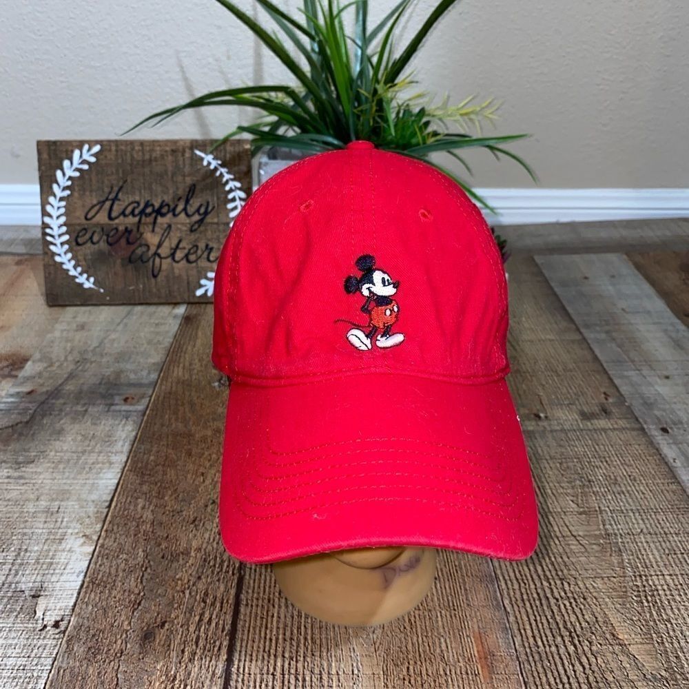 Disney red embroidered Mickey strap back hat cap